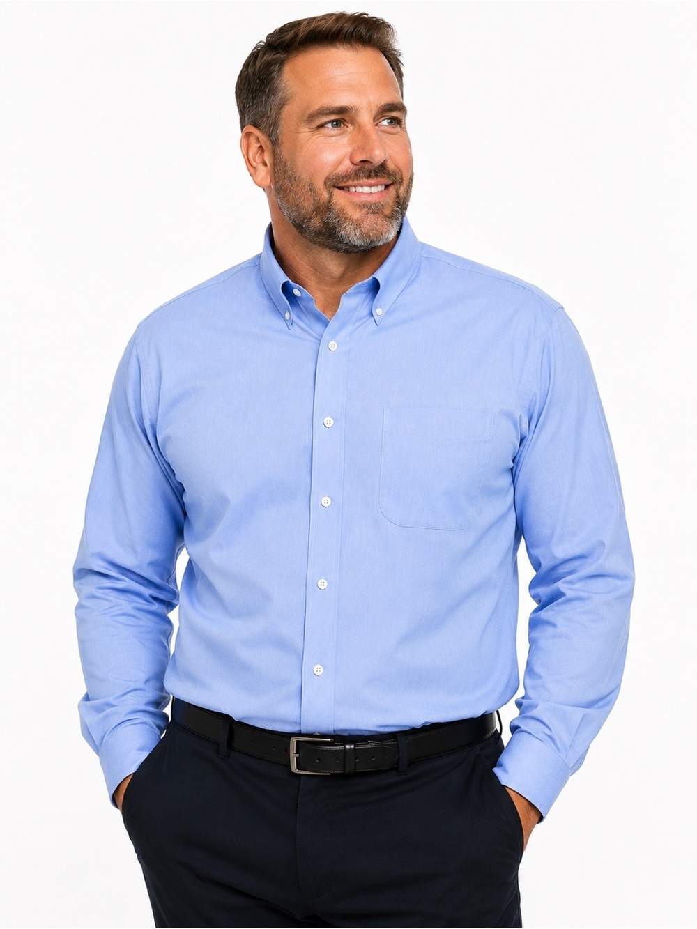 Gold Label Men's Button-Down Dress Shirt in Light Blue